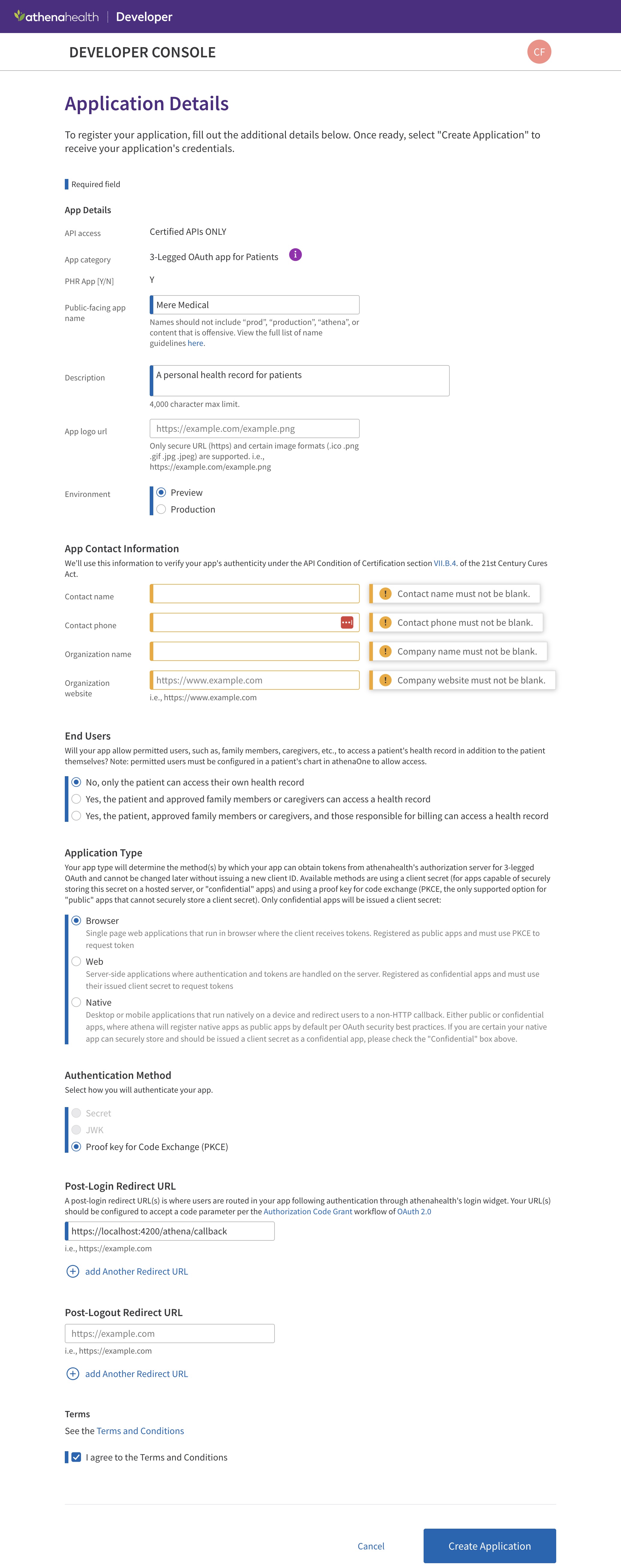 App Registration Details
